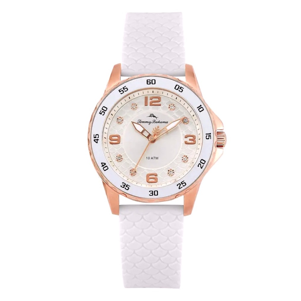 ☀️NIB Tommy Bahama Swarovski Crystal Rose Gold/White Surfside